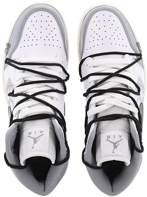 【訂製球鞋】 Jordan Air Jordan 1 Mid 潮流塗鴉 方向感 人生牽引 氧化中底 潮流 防滑耐磨 中幫 復古籃球鞋 男款 白灰 Shop 【訂製球鞋】 Jordan Air Jordan 1 Mid 潮流塗鴉 方向感 人生牽引 氧化中底 潮流 防滑耐磨 中幫 復古籃球鞋 男款 白灰