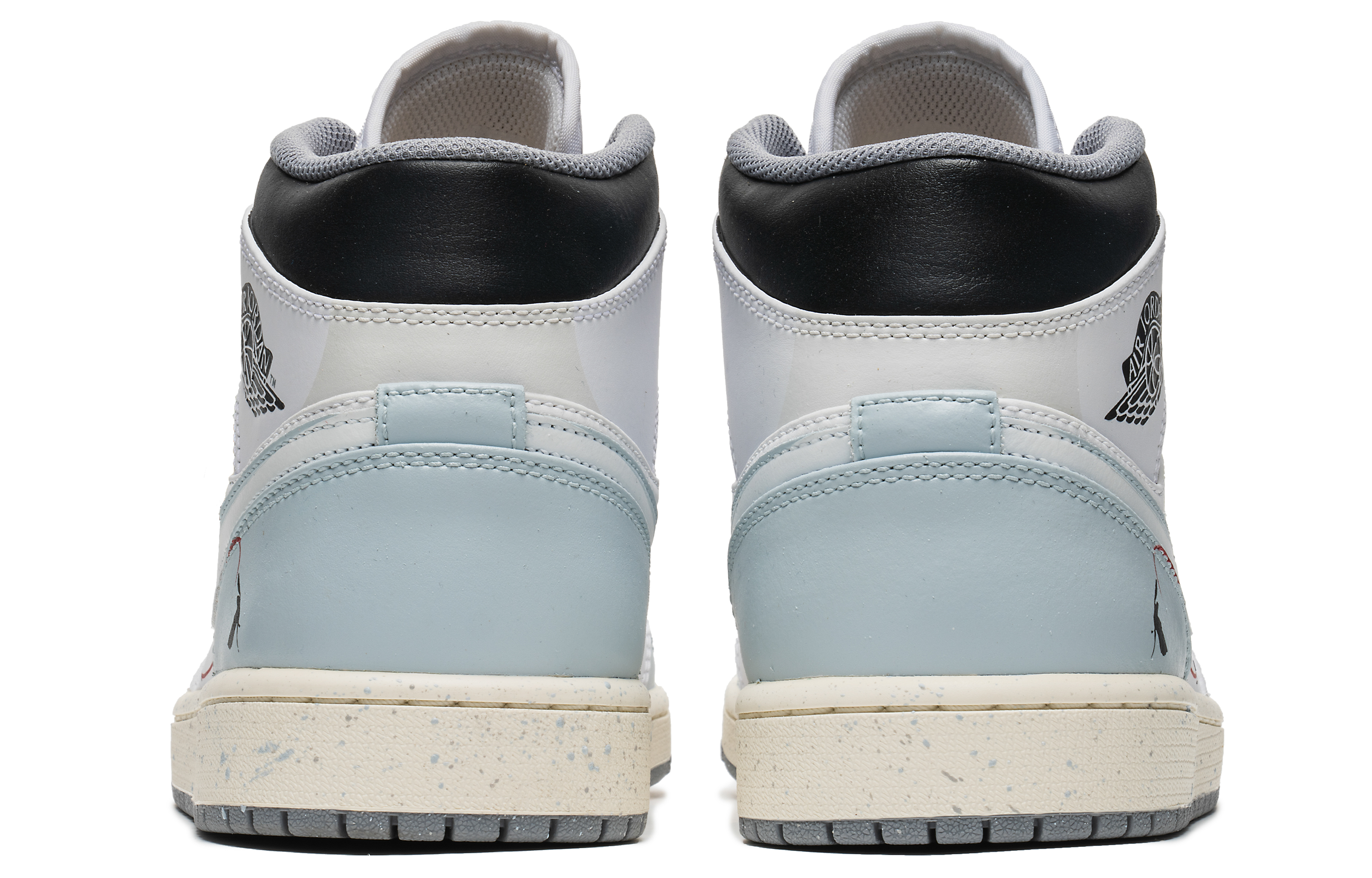 Shop カスタムAJ1ミッド "グレー白カササギ" 554724-135(Team22-七夕祥云喜鹊A-BOX)