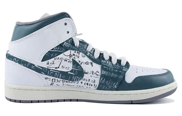 Lookbook [Sepatu Custom] Air Jordan 1 Mid 'Hijau Biru Putih' 554724-135(Team39-AMY40绿蓝白)