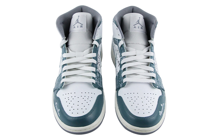 Purchase [Sepatu Custom] Air Jordan 1 Mid 'Hijau Biru Putih' 554724-135(Team39-AMY40绿蓝白)