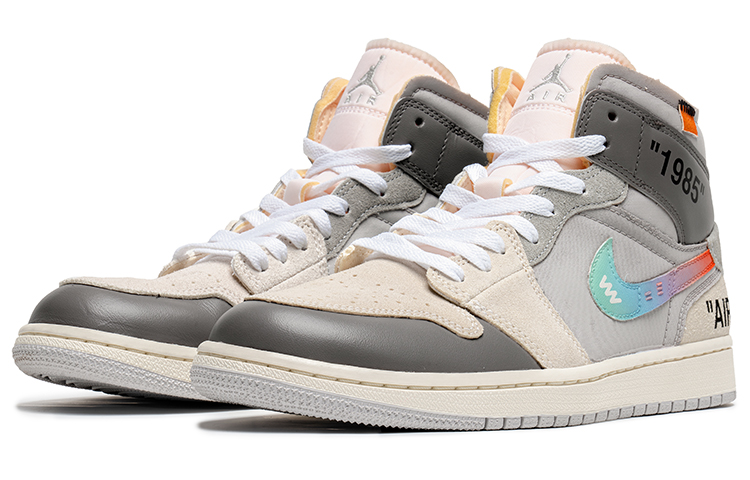 Lookbook [カスタムシューズ] エアジョーダン1ミッド 'グレー ブルー グラフィティ' DM9652-100(TeamB-男款ow风灰蓝)