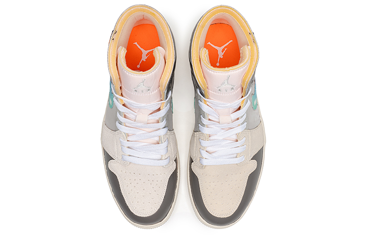 Shop [カスタムシューズ] エアジョーダン1ミッド 'グレー ブルー グラフィティ' DM9652-100(TeamB-男款ow风灰蓝)