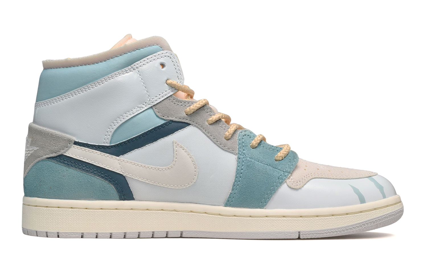 Order 【訂製球鞋】 Jordan Air Jordan 1 Mid CUS DESIGN 陰影 中幫 復古籃球鞋 GS 灰藍