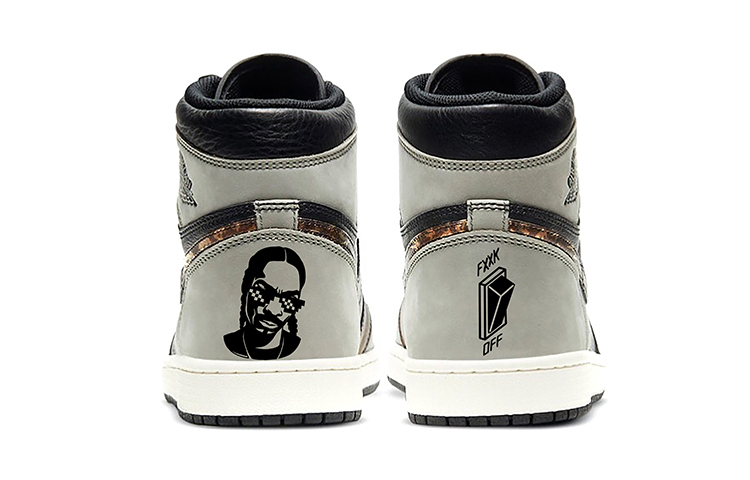 Shop 에어 조던 1 미드 '회갈색 반다나' (커스텀) 555088-033(Team-E金钱符号丝巾灰棕)