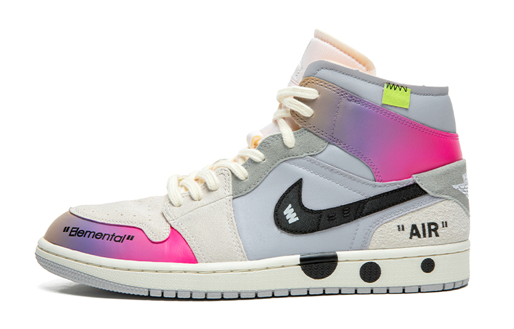 Buy カスタムAJ1ミッド グレーレッド デコン (Kasutamu AJ1 Mid Gurēreddo Dekon) DQ3726-100(TeamB-女款解构灰红)