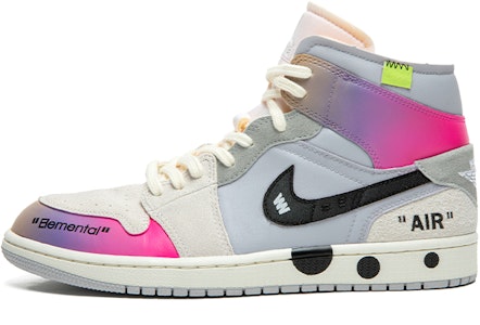 【定製球鞋】Jordan Air Jordan 1 Mid 野鹤製造 機能風 漸變元素 解構主題 中幫 復古籃球鞋 GS 灰紅 Buy 【定製球鞋】Jordan Air Jordan 1 Mid 野鹤製造 機能風 漸變元素 解構主題 中幫 復古籃球鞋 GS 灰紅