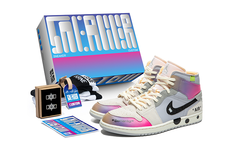 Buy 커스텀 에어 조던 1 미드 '회색 레드 그라데이션' (73 characters) DM9652-100(TeamB-男款解构灰红F-BOX)