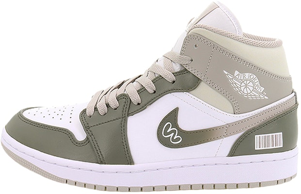 【客製化球鞋】Jordan Air Jordan 1 Mid 商品標籤 潮流玩家 中筒 复古籃球鞋 男款 灰白 Buy 【客製化球鞋】Jordan Air Jordan 1 Mid 商品標籤 潮流玩家 中筒 复古籃球鞋 男款 灰白