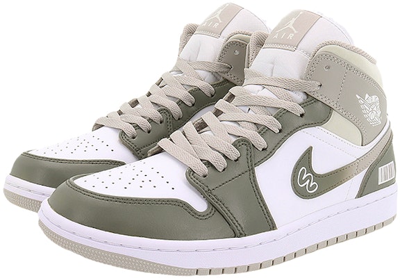 【客製化球鞋】Jordan Air Jordan 1 Mid 商品標籤 潮流玩家 中筒 复古籃球鞋 男款 灰白 Lookbook 【客製化球鞋】Jordan Air Jordan 1 Mid 商品標籤 潮流玩家 中筒 复古籃球鞋 男款 灰白