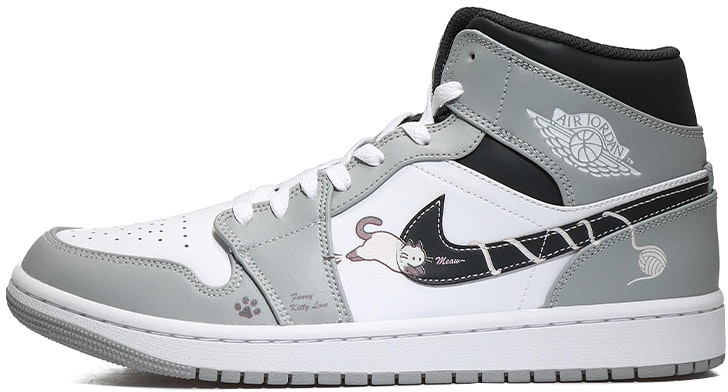 custom-shoes-air-jordan-1-mid-grey-white-black