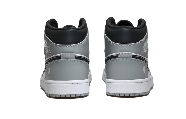 Purchase 【定制球鞋】Jordan Air Jordan 1 Mid 簡約百搭 可愛復古出遊 復古籃球鞋 男款 灰白黑