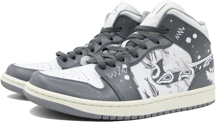 커스텀 에어 조던 1 미드 '회백 레트로' (Keoseutom Eeo Jodeon 1 Mideu 'Hoebaek Returo') 554724-135(Team39-AMY83灰白) Lookbook 커스텀 에어 조던 1 미드 '회백 레트로' (Keoseutom Eeo Jodeon 1 Mideu 'Hoebaek Returo') 554724-135(Team39-AMY83灰白)