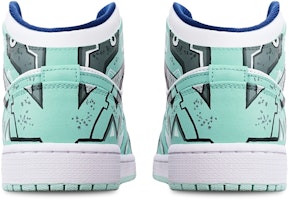 【定制球鞋】Jordan Air Jordan 1 Mid 戰損高達三角機械賽博朋克風 限量特殊鞋盒 中幫 復古籃球鞋 GS 綠白 Shop 【定制球鞋】Jordan Air Jordan 1 Mid 戰損高達三角機械賽博朋克風 限量特殊鞋盒 中幫 復古籃球鞋 GS 綠白