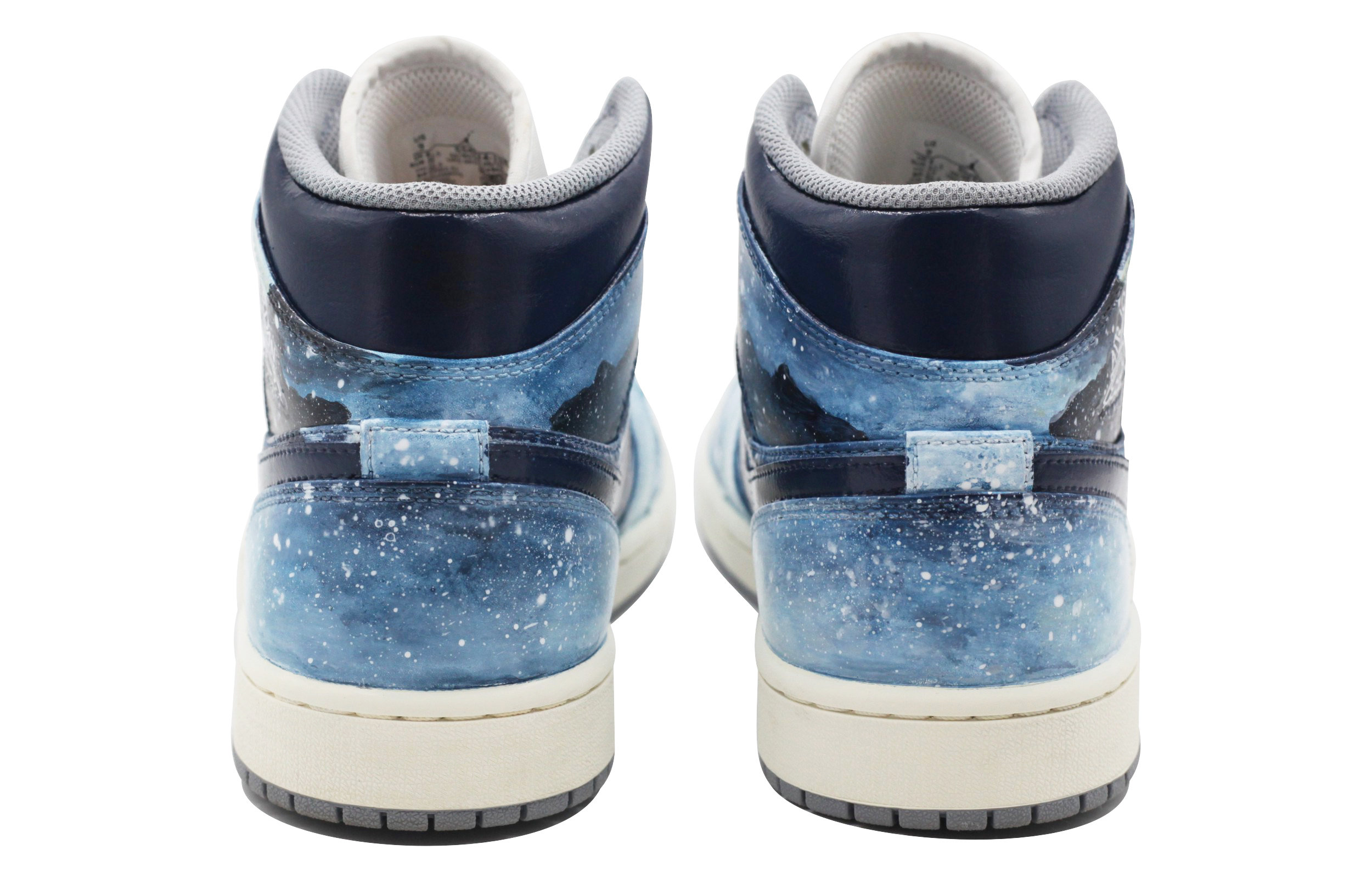 Purchase 【客製球鞋】 Jordan Air Jordan 1 手繪星辰 藝術潮流 舒適 耐磨 中筒 復古藍色籃球鞋 男款 藍白