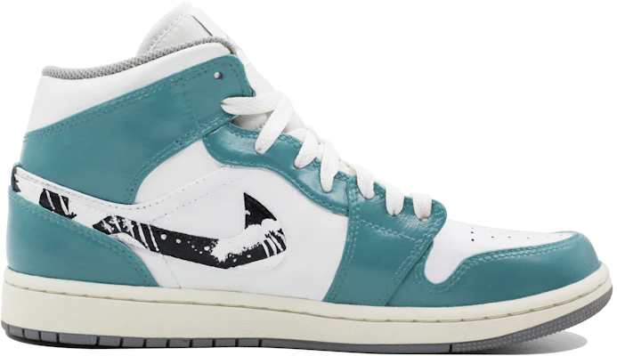 【定制鞋款】Air Jordan 1 Mid '手绘海浪 绿色-白色' 554724-135(Team39-AMY100海浪) Order 【定制鞋款】Air Jordan 1 Mid '手绘海浪 绿色-白色' 554724-135(Team39-AMY100海浪)