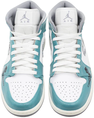 【定制鞋款】Air Jordan 1 Mid '手绘海浪 绿色-白色' 554724-135(Team39-AMY100海浪) Shop 【定制鞋款】Air Jordan 1 Mid '手绘海浪 绿色-白色' 554724-135(Team39-AMY100海浪)