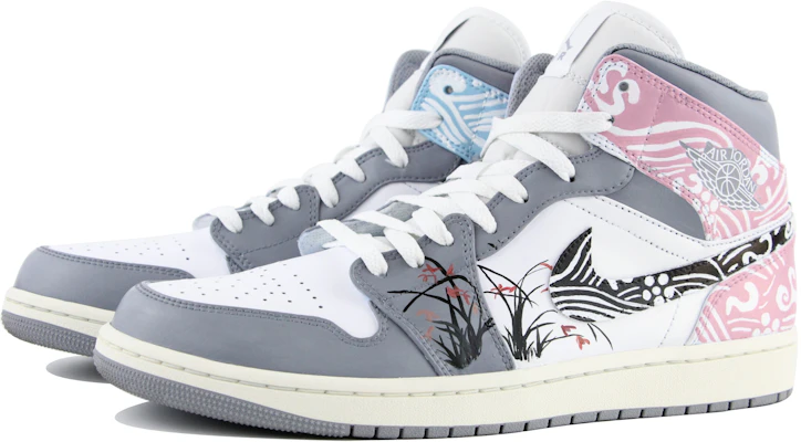 カスタムAJ1ミッド 蘭灰白 (Kasutamu AJ1 Mid Ran Hai Shiro) 554724-135(Team39-AMY72兰花) Shop カスタムAJ1ミッド 蘭灰白 (Kasutamu AJ1 Mid Ran Hai Shiro) 554724-135(Team39-AMY72兰花)