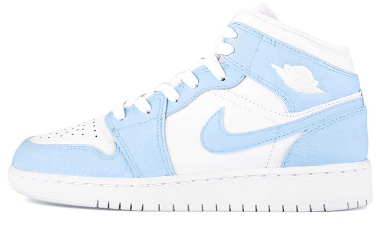Buy [定制鞋] Air Jordan 1 Mid '手绘白蓝' 554725-130(Team18-AJ中帮女款浅蓝)