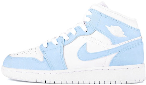 손으로 그린 화이트 블루 에어 조던 1 미드 (커스텀 슈즈) 554725-130(Team18-AJ中帮女款浅蓝) Buy 손으로 그린 화이트 블루 에어 조던 1 미드 (커스텀 슈즈) 554725-130(Team18-AJ中帮女款浅蓝)