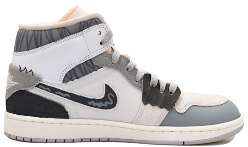 【定制球鞋】Jordan Air Jordan 1 Mid OKHR 高街深棕 贴布 做舊 字體 十字 山丘 中幫 復古籃球鞋 男款 黑白灰 Lookbook 【定制球鞋】Jordan Air Jordan 1 Mid OKHR 高街深棕 贴布 做舊 字體 十字 山丘 中幫 復古籃球鞋 男款 黑白灰