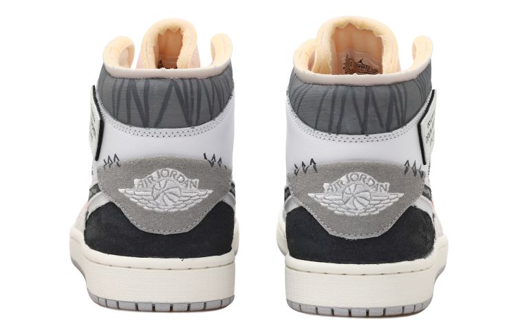 Purchase 【定制球鞋】Jordan Air Jordan 1 Mid OKHR 高街深棕 贴布 做舊 字體 十字 山丘 中幫 復古籃球鞋 男款 黑白灰