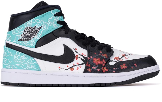 에어 조던 1 미드 '하이퍼 로얄 플럼ブロ케이드' (커스텀) 554724-077(TeamR-男款梅花云锦黑白鸳鸯) Order 에어 조던 1 미드 '하이퍼 로얄 플럼ブロ케이드' (커스텀) 554724-077(TeamR-男款梅花云锦黑白鸳鸯)