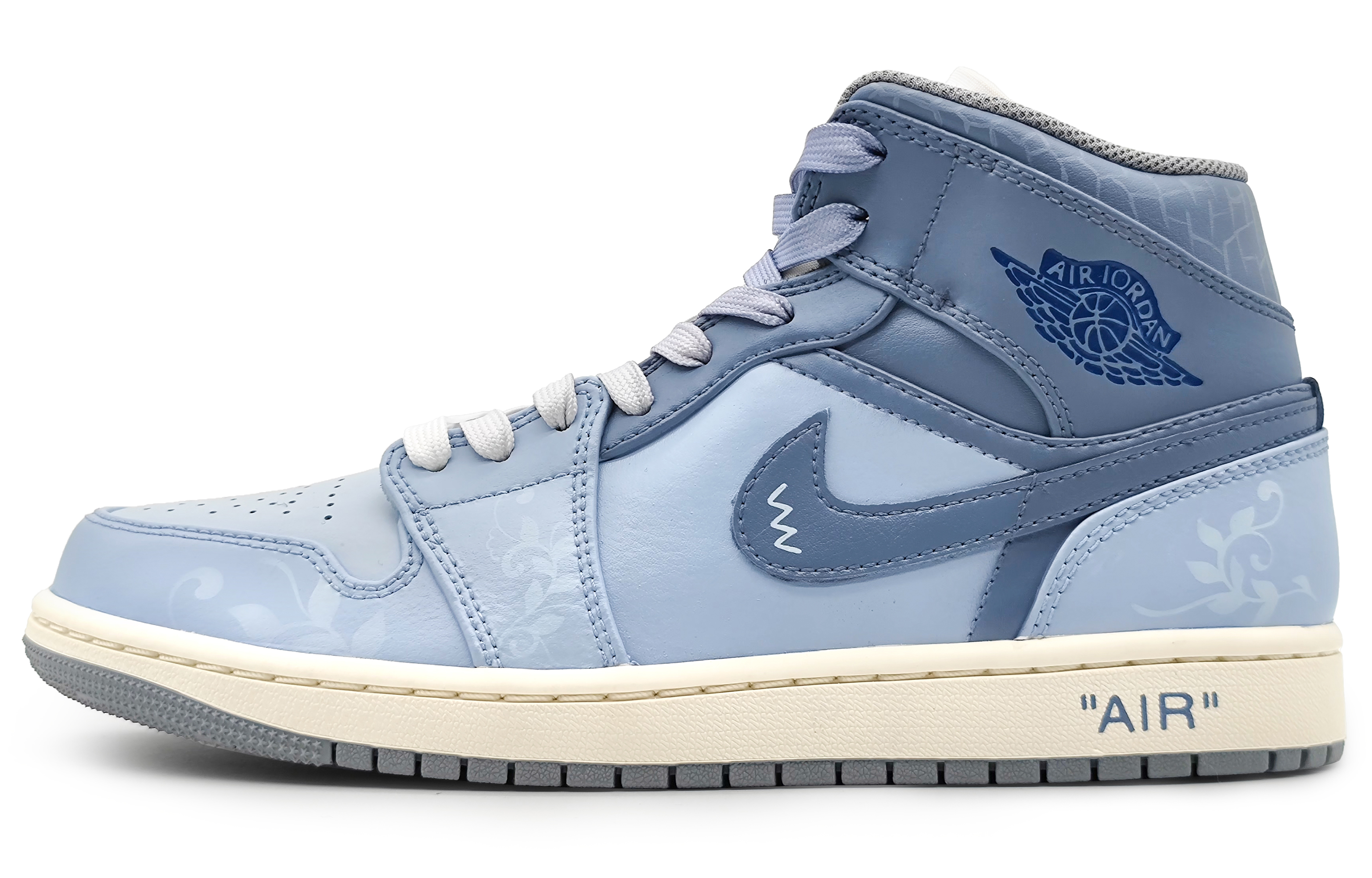 Buy カスタムAJ1ミッド「アイスブルーデニム」 554724-135(Team16-冰蓝丹宁冰蓝)