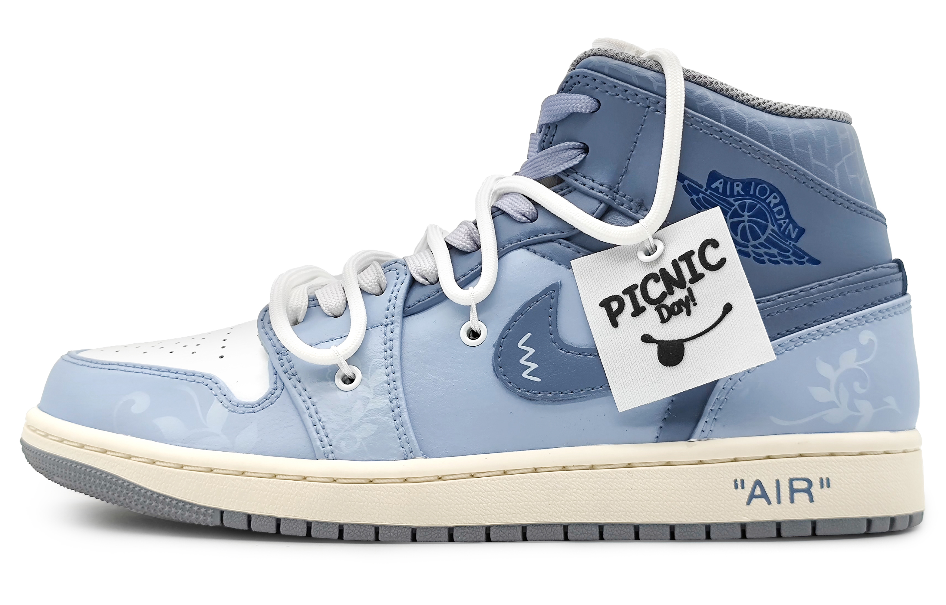 Buy [Custom Shoes] Air Jordan 1 Mid 'Ice Blue Denim'