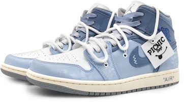 에어 조던 1 미드 'アイス 블루 데님' (커스텀) 554724-135(Team16-男款冰蓝丹宁2.0) Lookbook 에어 조던 1 미드 'アイス 블루 데님' (커스텀) 554724-135(Team16-男款冰蓝丹宁2.0)