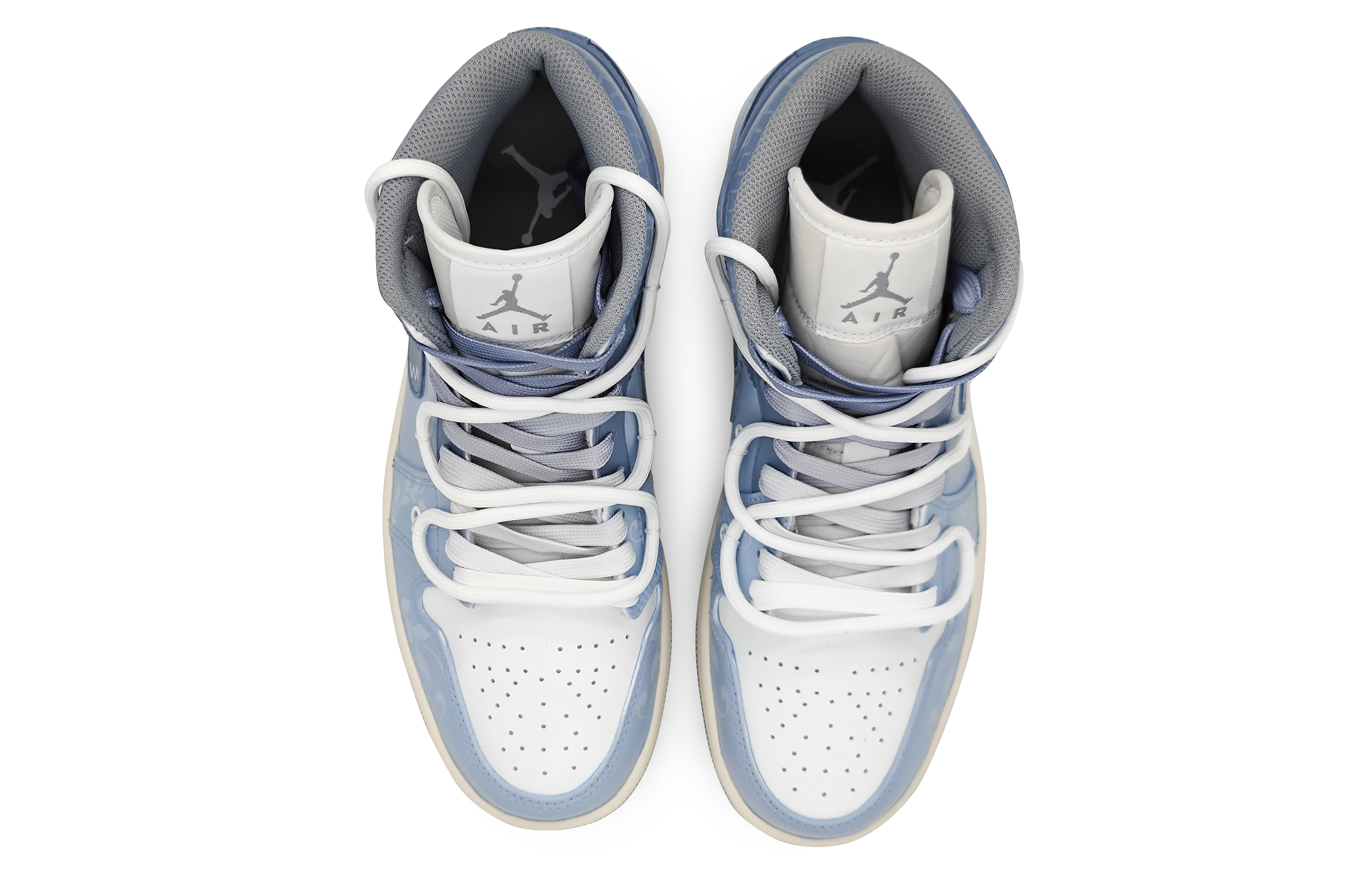 Shop [Custom Shoes] Air Jordan 1 Mid 'Ice Blue Denim'