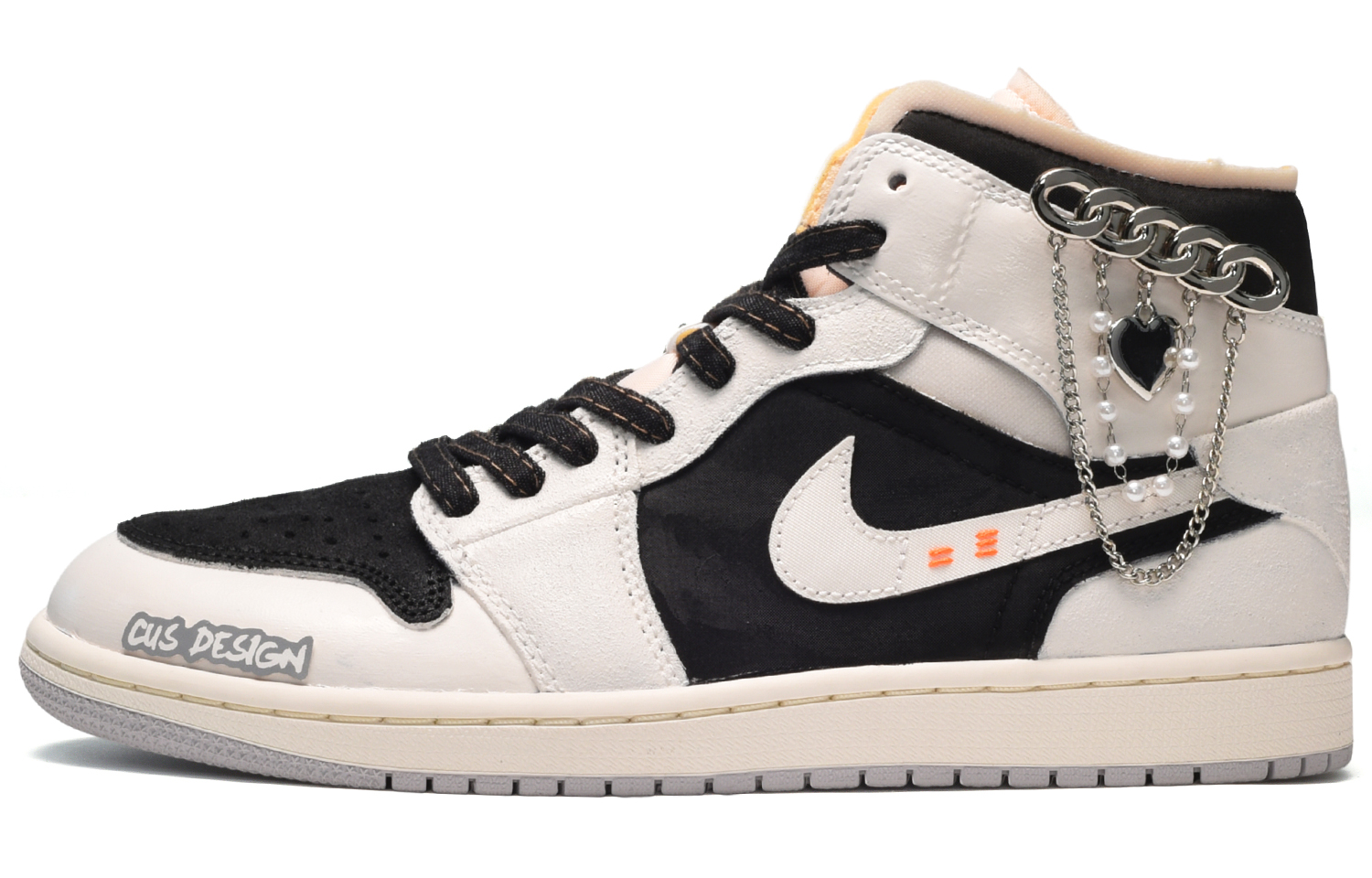 Buy [Kasut Khusus] Air Jordan 1 Mid 'Hitam Kelabu Industri' DM9652-100(TeamE-男款金属心黑灰)