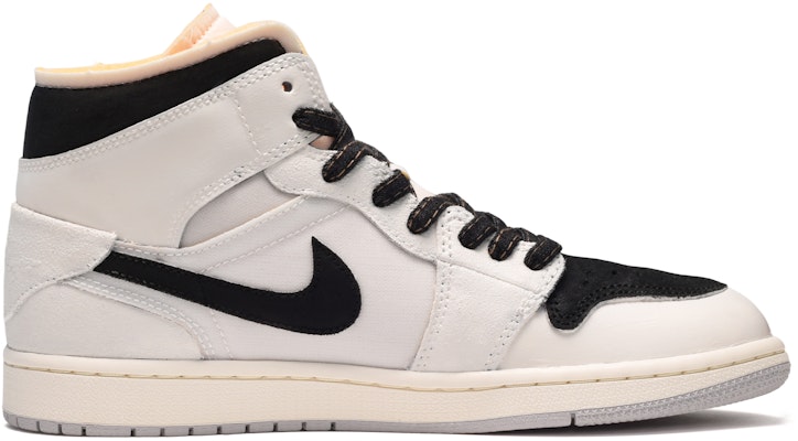 【訂製球鞋】Jordan Air Jordan 1 Mid 工業風 金屬心 中筒 復古籃球鞋 男款 黑灰 Order 【訂製球鞋】Jordan Air Jordan 1 Mid 工業風 金屬心 中筒 復古籃球鞋 男款 黑灰