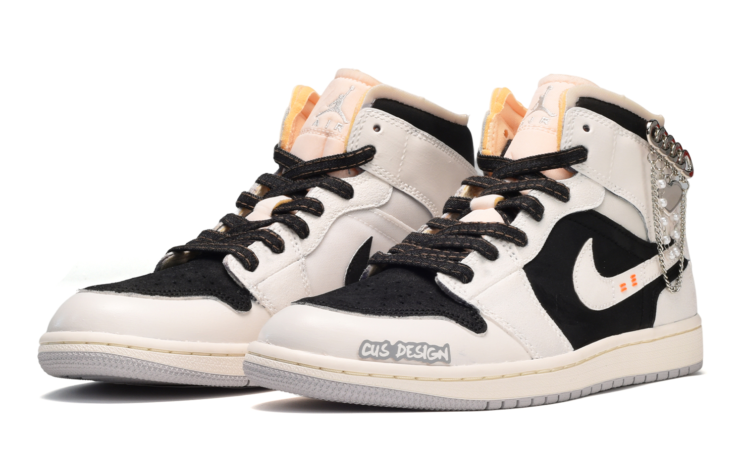 Lookbook 【訂製球鞋】 Jordan Air Jordan 1 工業風 金屬心 中筒 復古籃球鞋 GS 黑灰