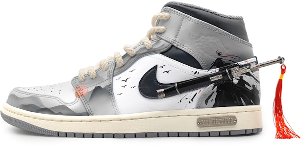 カスタムAJ1ミッド "墨黒白" (Kasutamu AJ1 Middo "Sumi Kuro Shiro") 554724-135(Team16-男款侠客江湖灰2.0) Buy カスタムAJ1ミッド "墨黒白" (Kasutamu AJ1 Middo "Sumi Kuro Shiro") 554724-135(Team16-男款侠客江湖灰2.0)