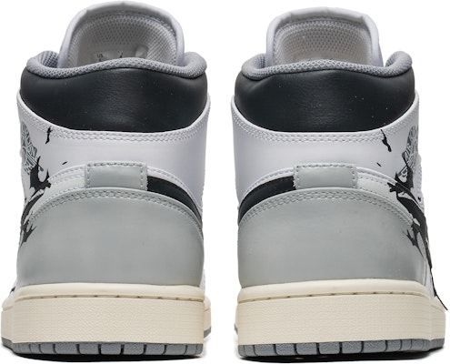 【訂製球鞋】 Jordan Air Jordan 1 Mid 水墨 雙勾 新中式 特別鞋盒 中筒 復古籃球鞋 男款 灰白 Shop 【訂製球鞋】 Jordan Air Jordan 1 Mid 水墨 雙勾 新中式 特別鞋盒 中筒 復古籃球鞋 男款 灰白