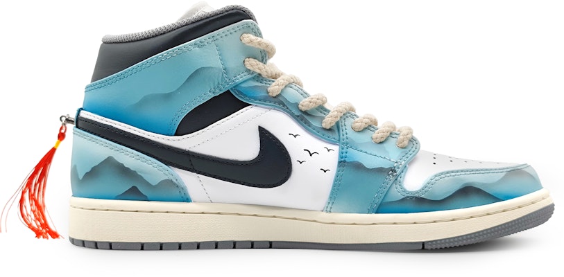 【客製化籃球鞋】 Jordan Air Jordan 1 Mid 寒江孤影 俠客江湖 故人 配劍 可拆卸 國風 中筒 復古籃球鞋 男款 水墨青 Order 【客製化籃球鞋】 Jordan Air Jordan 1 Mid 寒江孤影 俠客江湖 故人 配劍 可拆卸 國風 中筒 復古籃球鞋 男款 水墨青