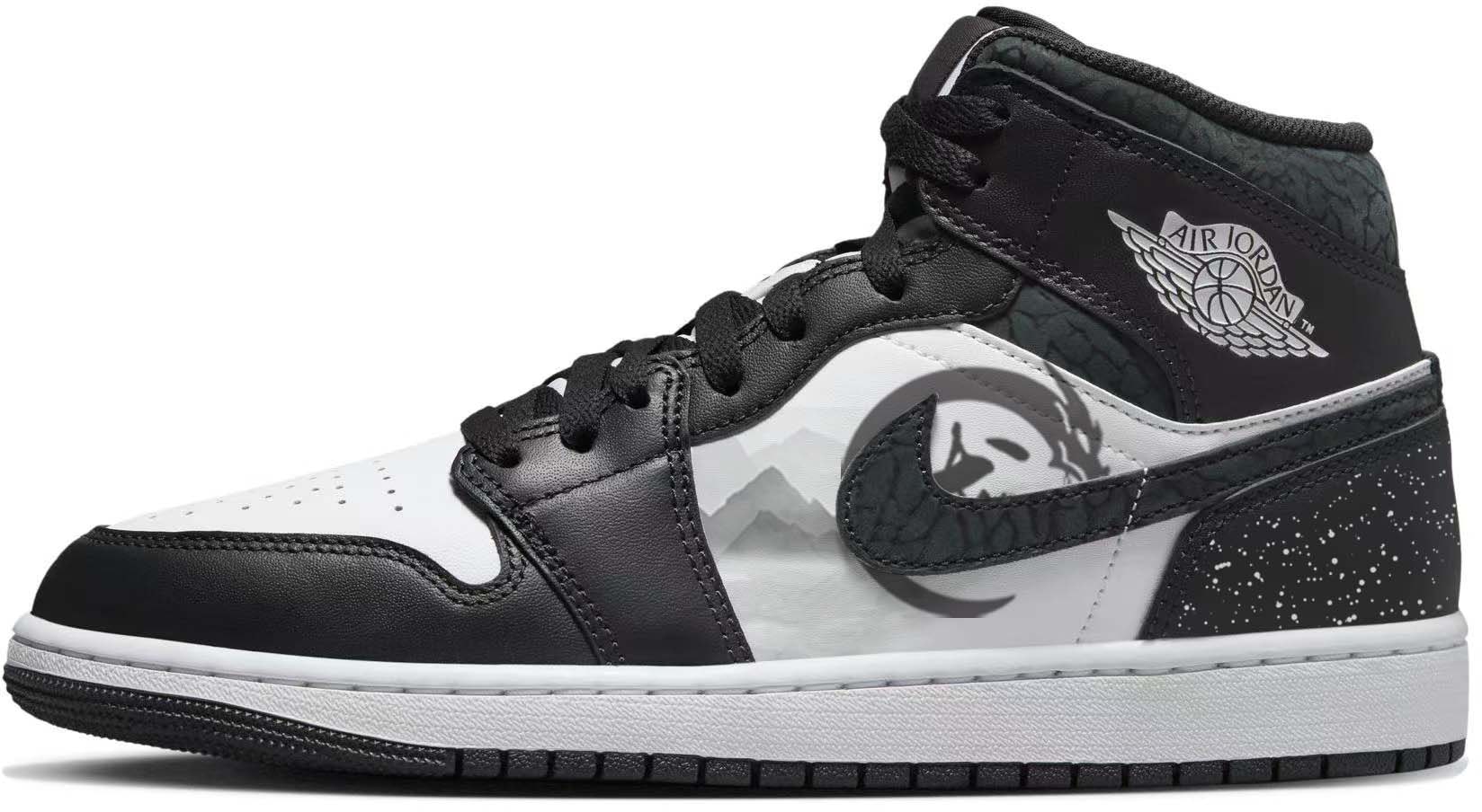 custom-shoes-air-jordan-1-mid-ink-dragon