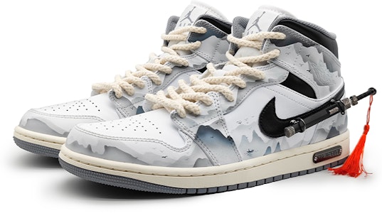 カスタムAJ1 Mid "水墨江南" (カスタム エアジョーダン1 ミッド "すいぼくこうなん") 554724-135(Team16-男款江湖孤影佩剑2.0) Lookbook カスタムAJ1 Mid "水墨江南" (カスタム エアジョーダン1 ミッド "すいぼくこうなん") 554724-135(Team16-男款江湖孤影佩剑2.0)