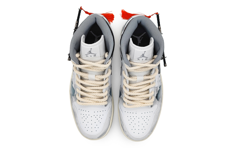 Shop [定制鞋] Air Jordan 1 Mid '墨江南' 554724-135(Team16-男款江湖孤影佩剑2.0)