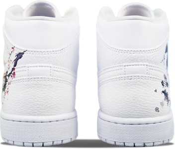 【客製球鞋】Jordan Air Jordan 1 mid 噴墨國風 手繪水墨 梅花 中筒 復古籃球鞋 GS 白黑 Purchase 【客製球鞋】Jordan Air Jordan 1 mid 噴墨國風 手繪水墨 梅花 中筒 復古籃球鞋 GS 白黑