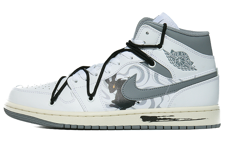 Buy [Zapatillas Personalizadas] Air Jordan 1 Mid 'Ink Soul Rabbit' 554724-135(Team10-水墨魂兔)