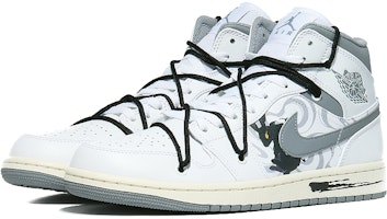 Kasut Custom Air Jordan 1 Mid 'Ink Soul Rabbit' 554724-135(Team10-水墨魂兔) Lookbook Kasut Custom Air Jordan 1 Mid 'Ink Soul Rabbit' 554724-135(Team10-水墨魂兔)