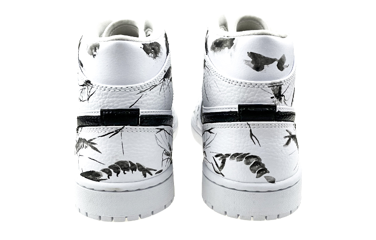 Purchase [Zapatillas Personalizadas] Air Jordan 1 Mid 'Salpicadura de Tinta' 554724-126(Team叁-男款中国风水墨黑白灰)