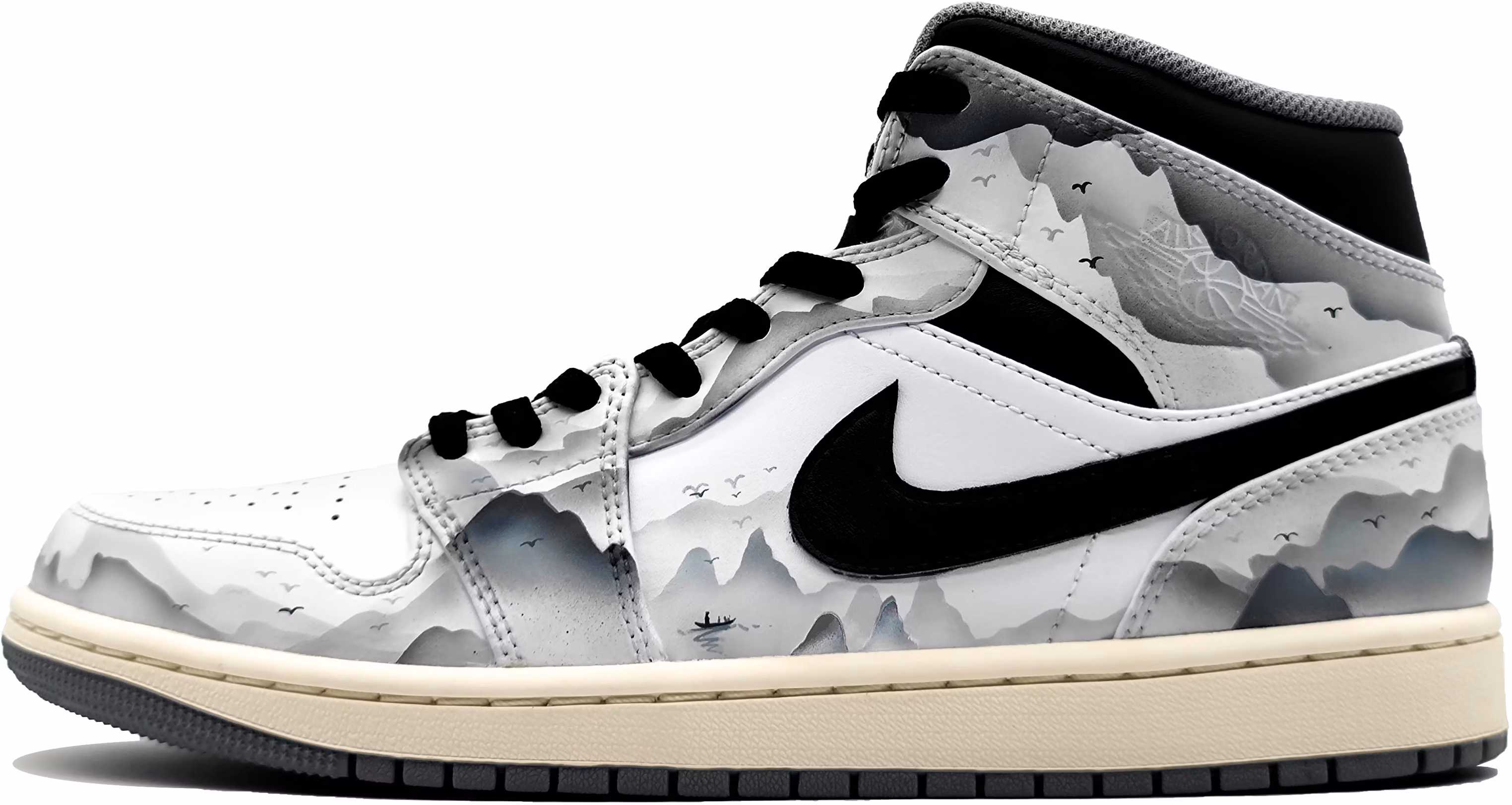 custom-shoes-air-jordan-1-mid-ink-wash-black-white-grey