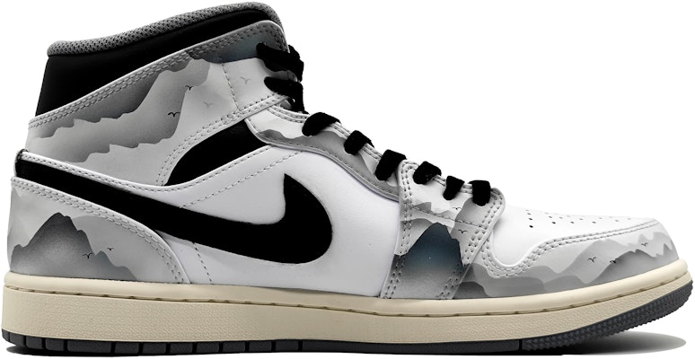 커스텀 에어 조던 1 미드 '잉크워시 검/흰/회' 554724-135(Team16-男款江湖孤影) Order 커스텀 에어 조던 1 미드 '잉크워시 검/흰/회' 554724-135(Team16-男款江湖孤影)