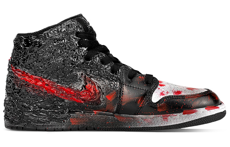 Order 에어 조던 1 미드 '아일랜드 그린 - 공포의 대결' (50 characters) 554724-132(TeamY-男款克苏鲁小丑回魂黑红)