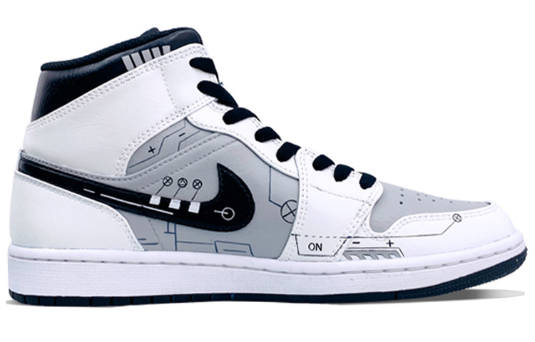 Order [定制鞋款] Air Jordan 1 Mid '海岛绿' 554724-132(Team36-电玩主题男款黑白灰)