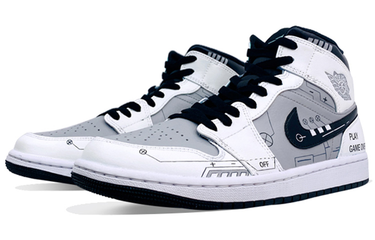 Lookbook [定制鞋款] Air Jordan 1 Mid '海岛绿' 554724-132(Team36-电玩主题男款黑白灰)