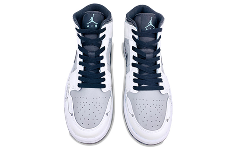 Shop [定制鞋款] Air Jordan 1 Mid '海岛绿' 554724-132(Team36-电玩主题男款黑白灰)