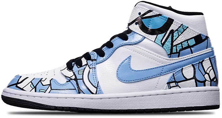 custom-shoes-air-jordan-1-mid-island-green-abstract-art